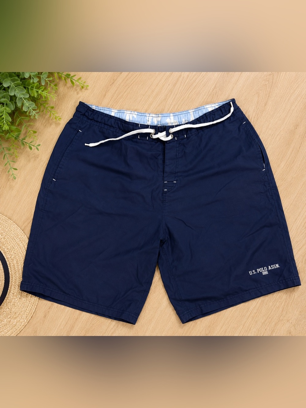 U.S. Polo Assn. Navy Drawstring Swim Trunks